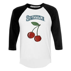 Seattle Mariners Tiny Turnip Women's Cherries 3/4-Sleeve Raglan Baseball T-Shirt - MLB