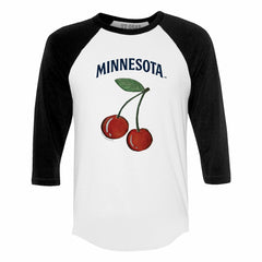 Minnesota Twins Tiny Turnip Women's Cherries 3/4-Sleeve Raglan Baseball T-Shirt - MLB