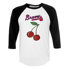 Atlanta Braves Tiny Turnip Women's Cherries 3/4-Sleeve Raglan Baseball T-Shirt - MLB