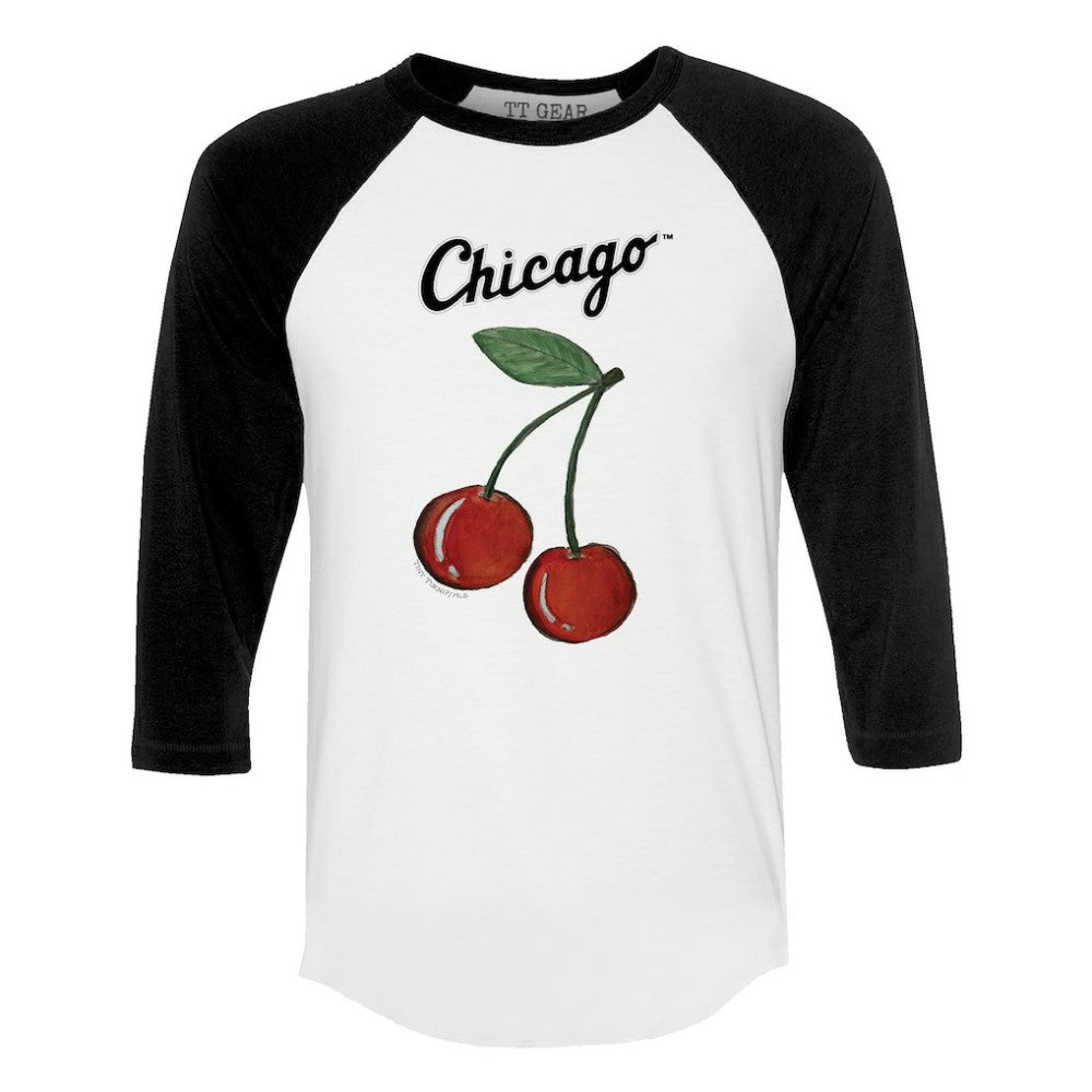 Chicago White Sox Tiny Turnip Women's Cherries 3/4-Sleeve Raglan Baseball T-Shirt - MLB