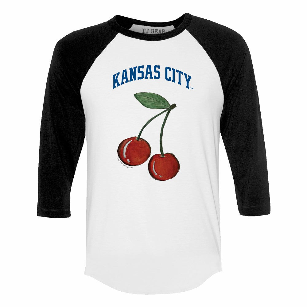Kansas City Royals Tiny Turnip Women's Cherries 3/4-Sleeve Raglan Baseball T-Shirt - MLB