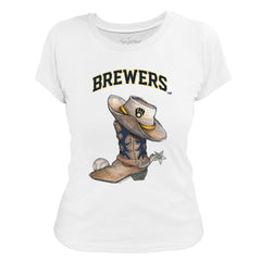 Milwaukee Brewers Tiny Turnip Women's Cowboy Boot T-Shirt - MLB