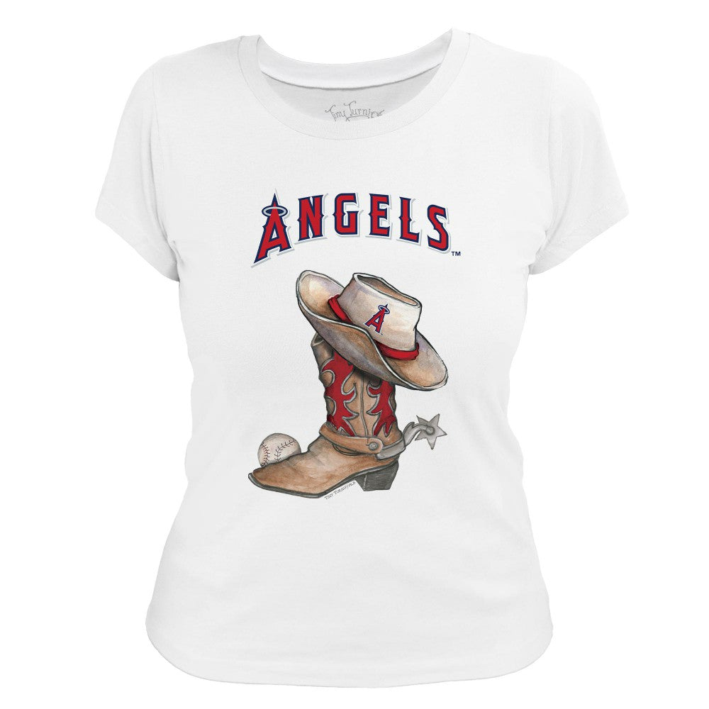 Los Angeles Angels Tiny Turnip Women's Cowboy Boot T-Shirt - MLB