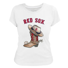Boston Red Sox Tiny Turnip Women's Cowboy Boot T-Shirt - MLB