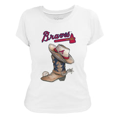 Atlanta Braves Tiny Turnip Women's Cowboy Boot T-Shirt - MLB