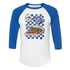 Toronto Blue Jays Tiny Turnip Women's Pizza 3/4-Sleeve Raglan Baseball T-Shirt - MLB