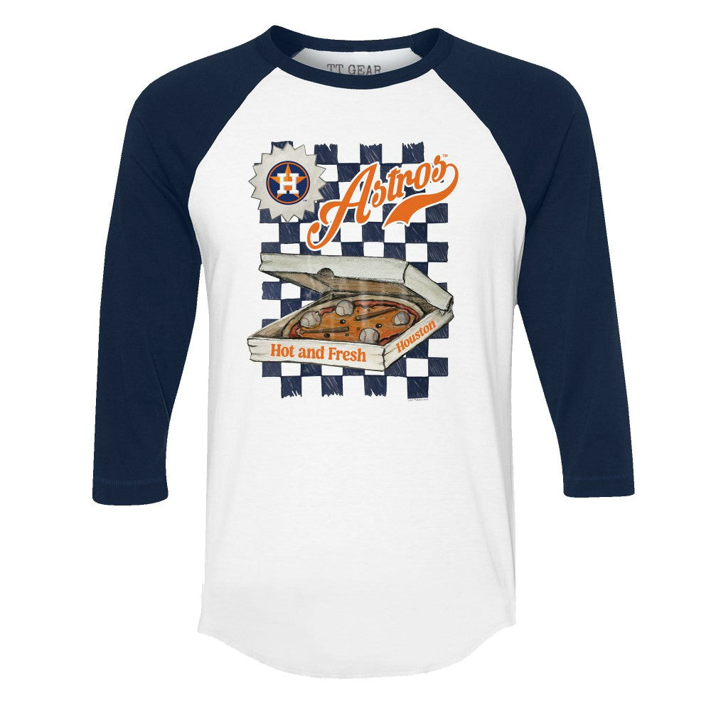 Houston Astros Tiny Turnip Women's Pizza 3/4-Sleeve Raglan Baseball T-Shirt - MLB