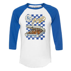 Kansas City Royals Tiny Turnip Women's Pizza 3/4-Sleeve Raglan Baseball T-Shirt - MLB