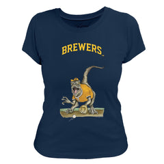 Milwaukee Brewers Tiny Turnip Women's Velociraptor T-Shirt - MLB