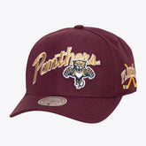 Florida Panthers Mitchell & Ness x Just Don Wave Script Pro Strapback Hat - Maroon - NHL