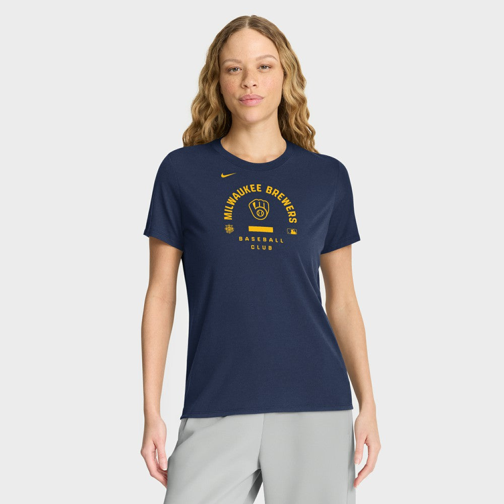 Milwaukee Brewers Nike Women's Authentic Collection Early Work Tri-Blend Dri-FIT T-Shirt - MLB