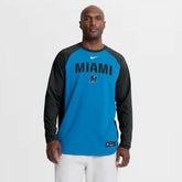 Miami Marlins Nike Authentic Collection Raglan Dri-FIT Sweatshirt - MLB