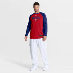 Texas Rangers Nike Authentic Collection Raglan Dri-FIT Sweatshirt - MLB