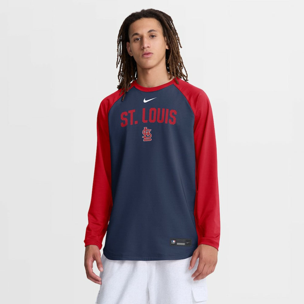 St. Louis Cardinals Nike Authentic Collection Raglan Dri-FIT Sweatshirt - MLB