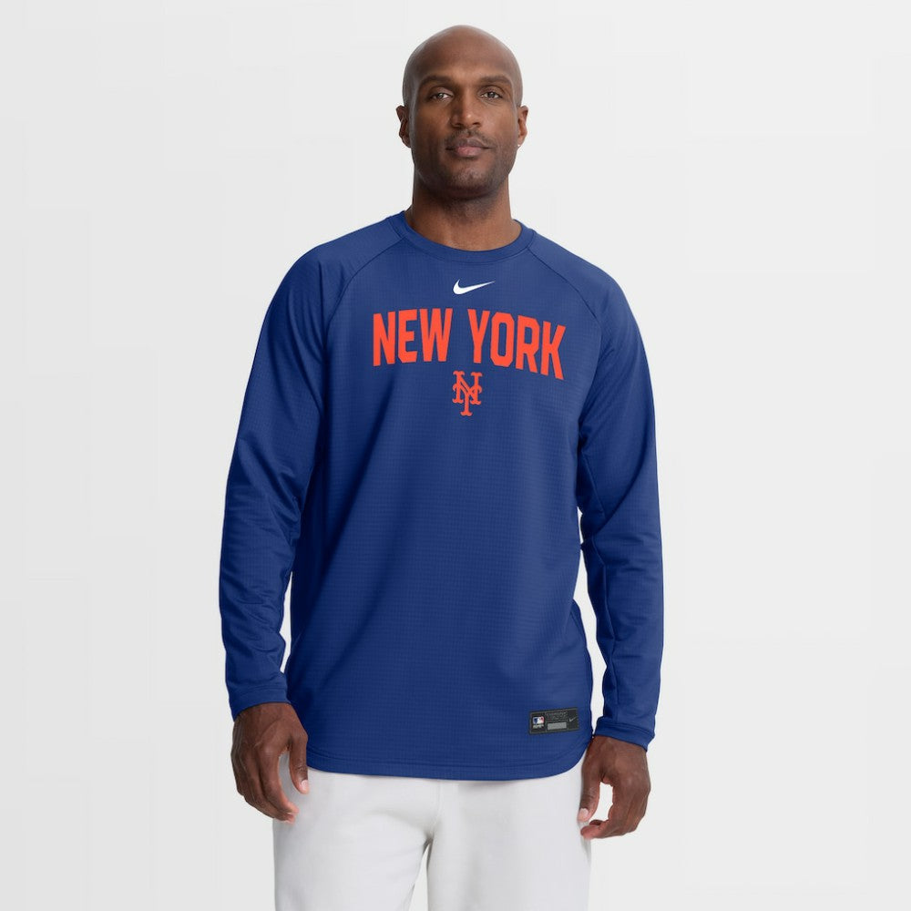 New York Mets Nike Authentic Collection Raglan Dri-FIT Sweatshirt - MLB