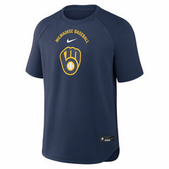 Milwaukee Brewers Nike Authentic Collection Batting Practice Pre-Game Raglan Dri-FIT Top - MLB