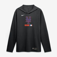 New York Mets Nike Authentic Collection Dri-FIT Long Sleeve Hooded T-Shirt - MLB