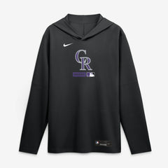 Colorado Rockies Nike Authentic Collection Dri-FIT Long Sleeve Hooded T-Shirt - MLB