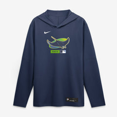 Tampa Bay Rays Nike Authentic Collection Dri-FIT Long Sleeve Hooded T-Shirt - MLB