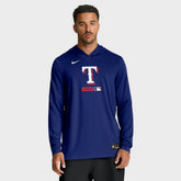 Texas Rangers Nike Authentic Collection Dri-FIT Long Sleeve Hooded T-Shirt - MLB