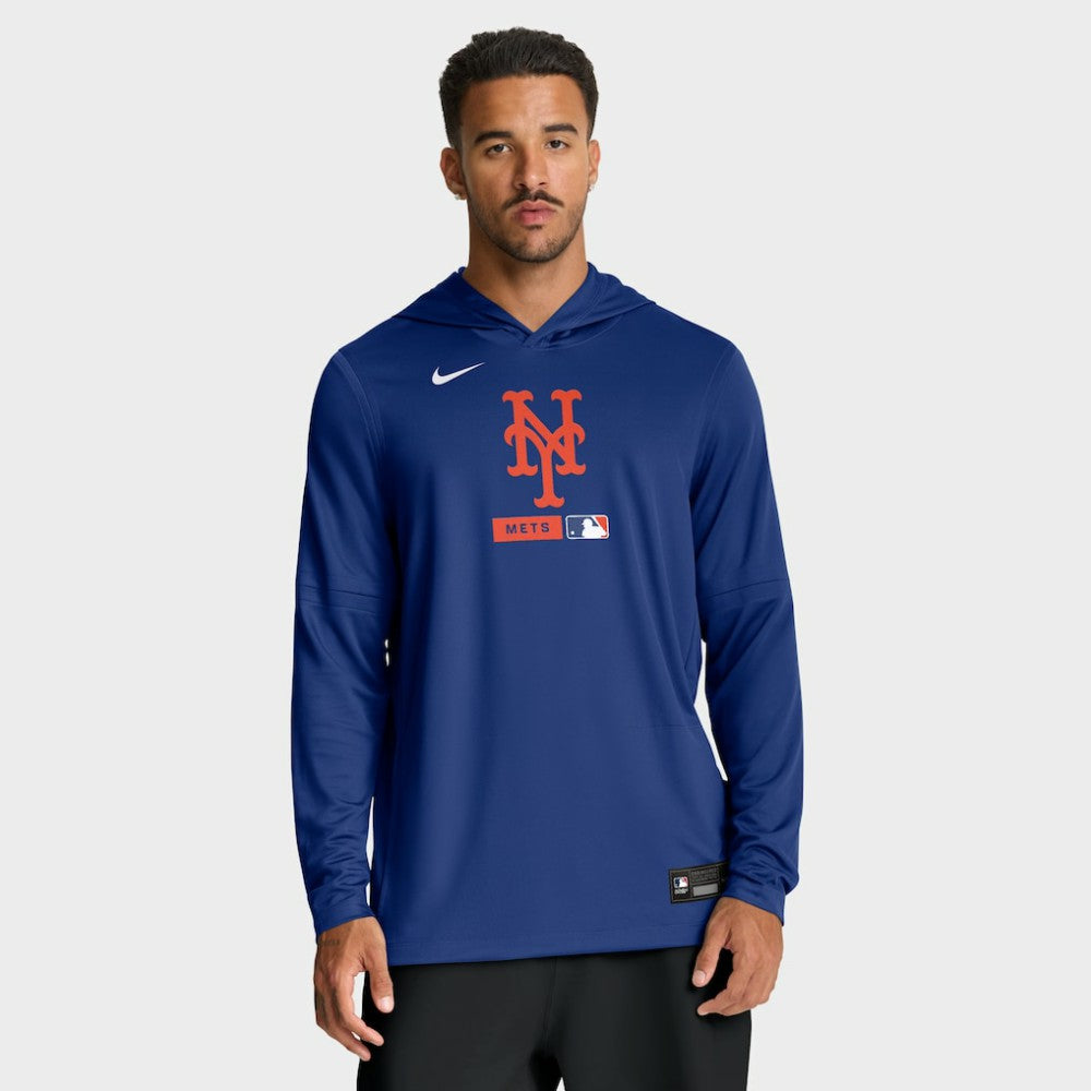 New York Mets Nike Authentic Collection Dri-FIT Long Sleeve Hooded T-Shirt - MLB