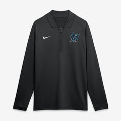 Miami Marlins Nike Authentic Collection Dri-FIT Raglan Half-Zip Pullover - MLB