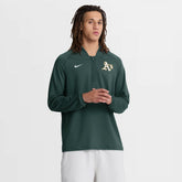 Athletics Nike Authentic Collection Dri-FIT Raglan Half-Zip Pullover - MLB