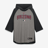 Arizona Diamondbacks Nike Authentic Collection Flux Dri-FIT Raglan 3/4-Sleeve Hooded T-Shirt - MLB