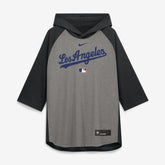 Los Angeles Dodgers Nike Authentic Collection Flux Dri-FIT Raglan 3/4-Sleeve Hooded T-Shirt - MLB