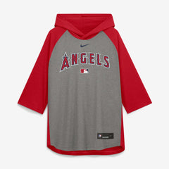 Los Angeles Angels Nike Authentic Collection Flux Dri-FIT Raglan 3/4-Sleeve Hooded T-Shirt - MLB