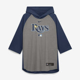 Tampa Bay Rays Nike Authentic Collection Flux Dri-FIT Raglan 3/4-Sleeve Hooded T-Shirt - MLB