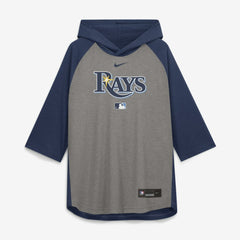 Tampa Bay Rays Nike Authentic Collection Flux Dri-FIT Raglan 3/4-Sleeve Hooded T-Shirt - MLB