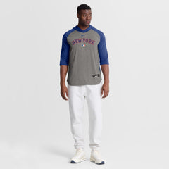 New York Mets Nike Authentic Collection Flux Dri-FIT Raglan 3/4-Sleeve Hooded T-Shirt - MLB