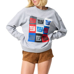 New York Giants Terez Women's Technicolor Oversized Sweatshirt Gray | NFL