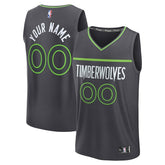Minnesota Timberwolves Fastbreak Custom Jersey Statement Edition Anthracite - NBA