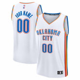 Oklahoma City Thunder Fast Break Custom Jersey Association Edition White - NBA