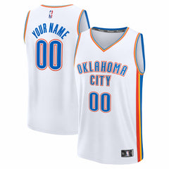 Oklahoma City Thunder Fast Break Custom Jersey Association Edition White - NBA