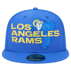 Los Angeles Rams New Era Overlap Wordmark 59FIFTY Fitted Hat Royal | NFL