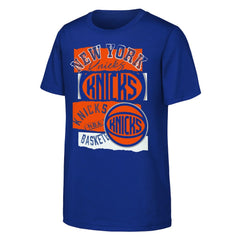 New York Knicks Outerstuff Youth In the Paint Alternate Logo T-Shirt Blue - NBA