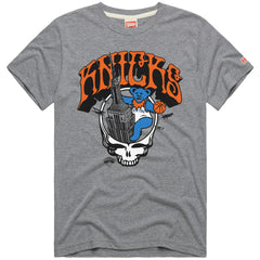 New York Knicks x Grateful Dead Homage Skull Tri-Blend T-Shirt Gray - NBA