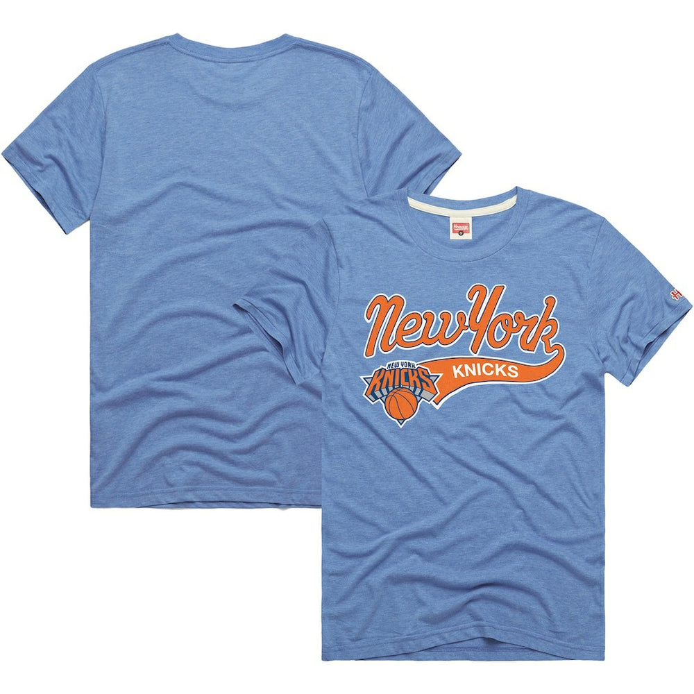 New York Knicks Homage Script Tri-Blend T-Shirt Blue - NBA