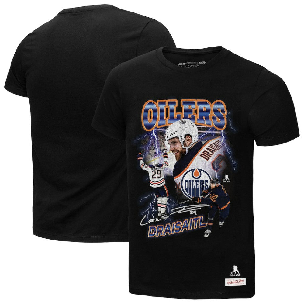 Leon Draisaitl Edmonton Oilers Mitchell & Ness 2.0 Player Graphic T-Shirt - Black - NHL