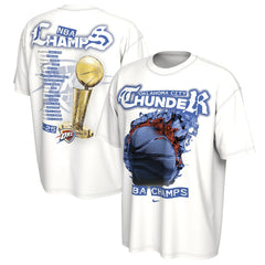 Oklahoma City Thunder Unisex 2025 NBA Finals Champions Celebration Parade Roster T-Shirt White - NBA