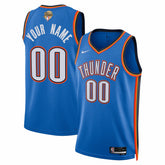 Oklahoma City Thunder Unisex 2025 NBA Finals Patch Custom Swingman Jersey Blue Icon Edition - NBA
