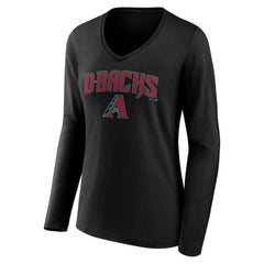 Arizona Diamondbacks Women's Team Lockup Long Sleeve V-Neck T-Shirt - MLB