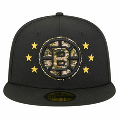 Boston Bruins New Era Military Appreciation Digital Camo Stars 59FIFTY Fitted Hat - Black - NHL