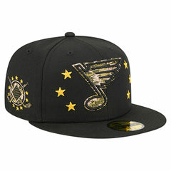 St. Louis Blues New Era Military Appreciation Digital Camo Stars 59FIFTY Fitted Hat - Black - NHL