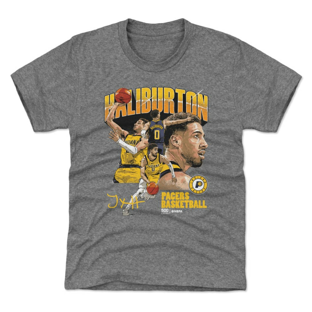 Tyrese Haliburton Indiana Pacers 500 Level Youth Collage T-Shirt Gray - NBA