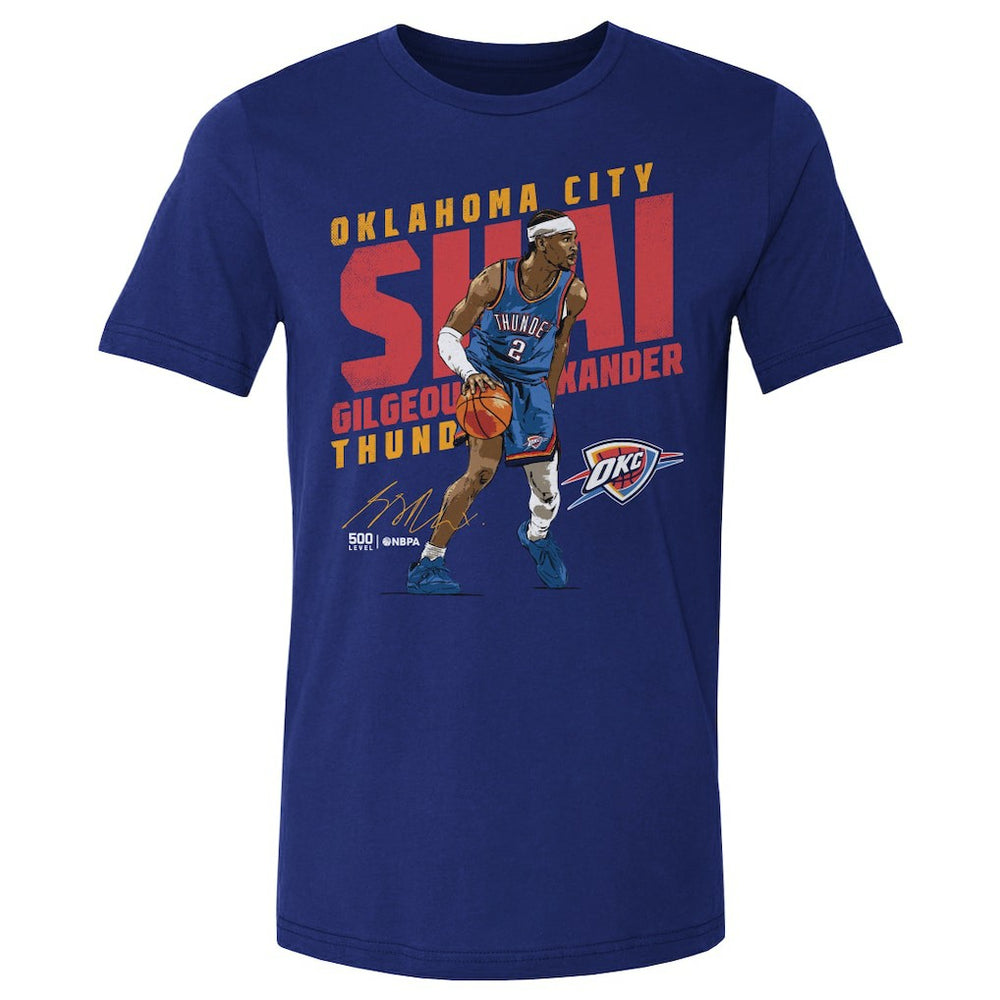 Shai Gilgeous-Alexander Oklahoma City Thunder 500 Level Slant T-Shirt Blue - NBA