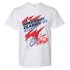 Cincinnati Reds vs. Atlanta Braves The Wild Collective Women's 2025 Speedway Classic Flags T-Shirt - MLB
